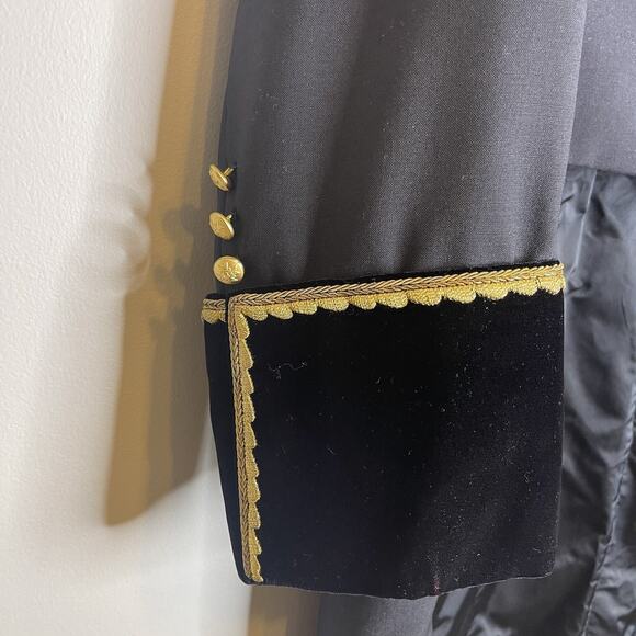 Vintage Ditta A. Gammarelli Tailcoat XL Black Gold Button Bespoke Suit Jacket - Picture 6 of 11
